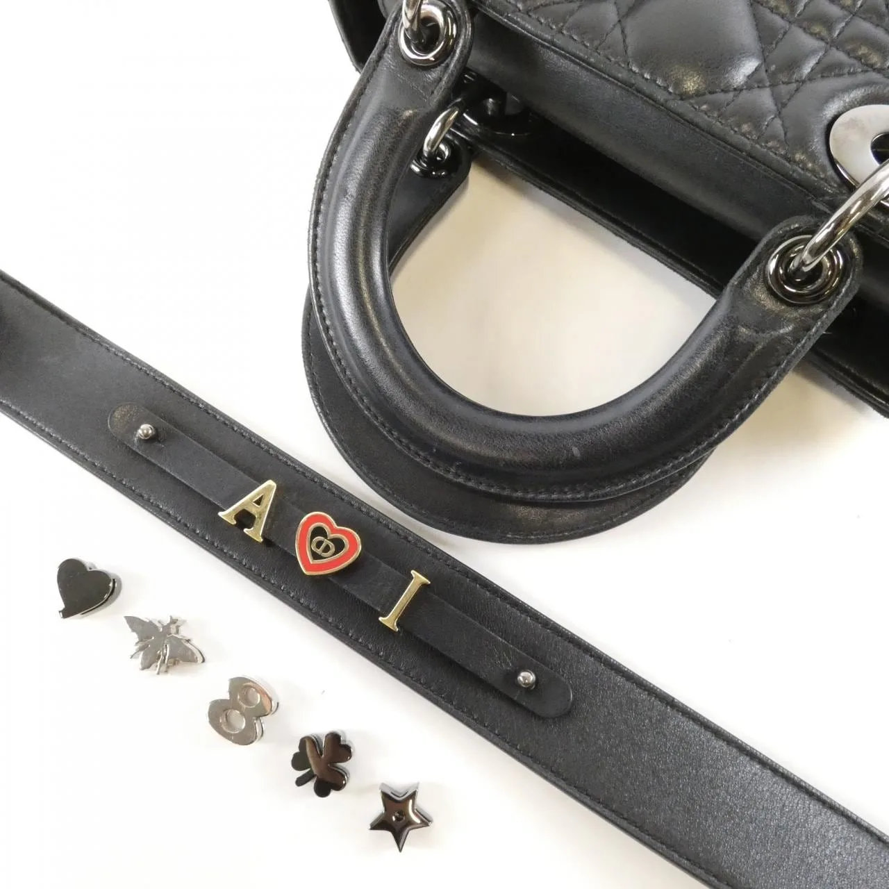 DIOR Lady Dior M0538BCAL Handbag Lambskin 黑色 羊皮 中古品B - 縮圖 6