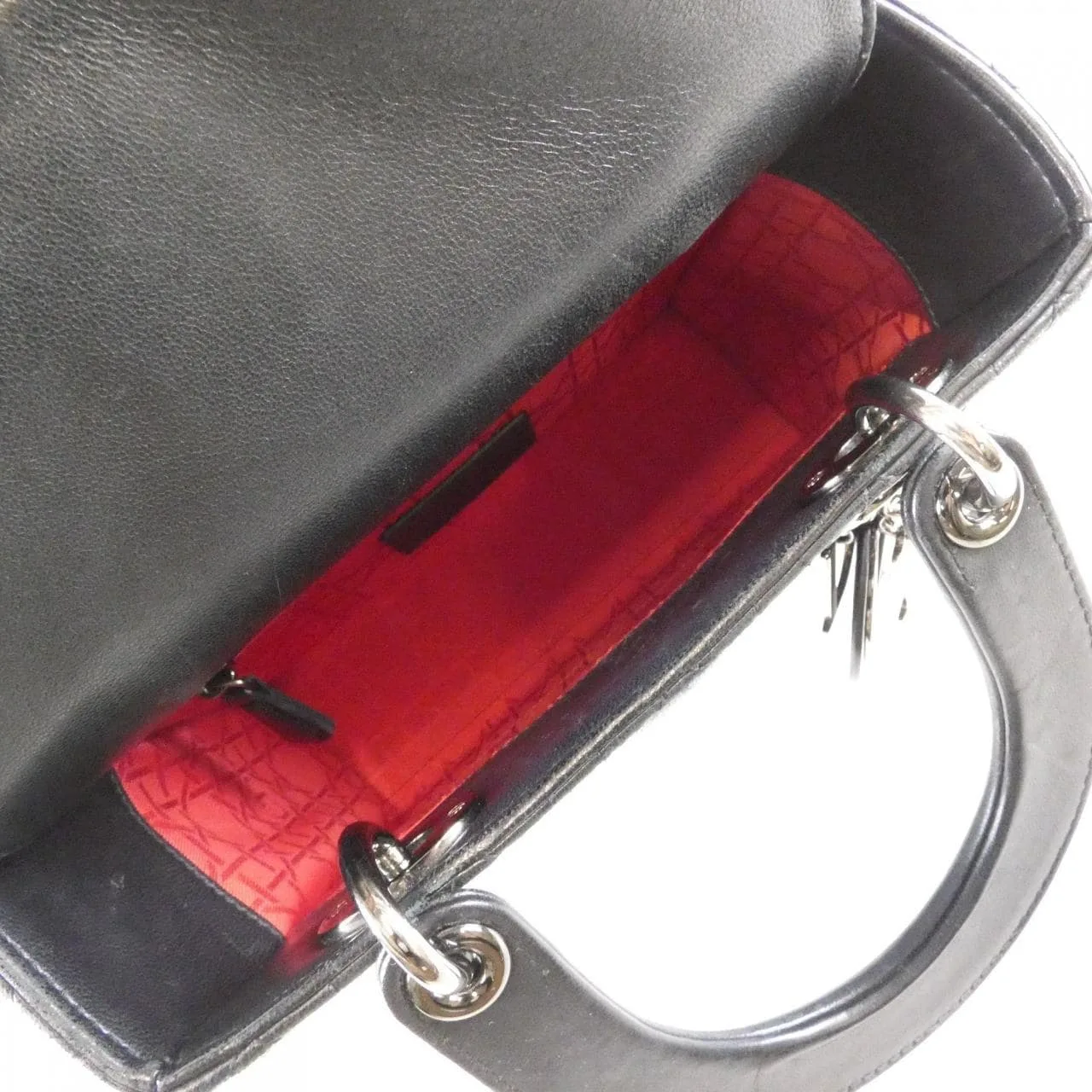 DIOR Lady Dior M0538BCAL Handbag Lambskin 黑色 羊皮 中古品B - 縮圖 8