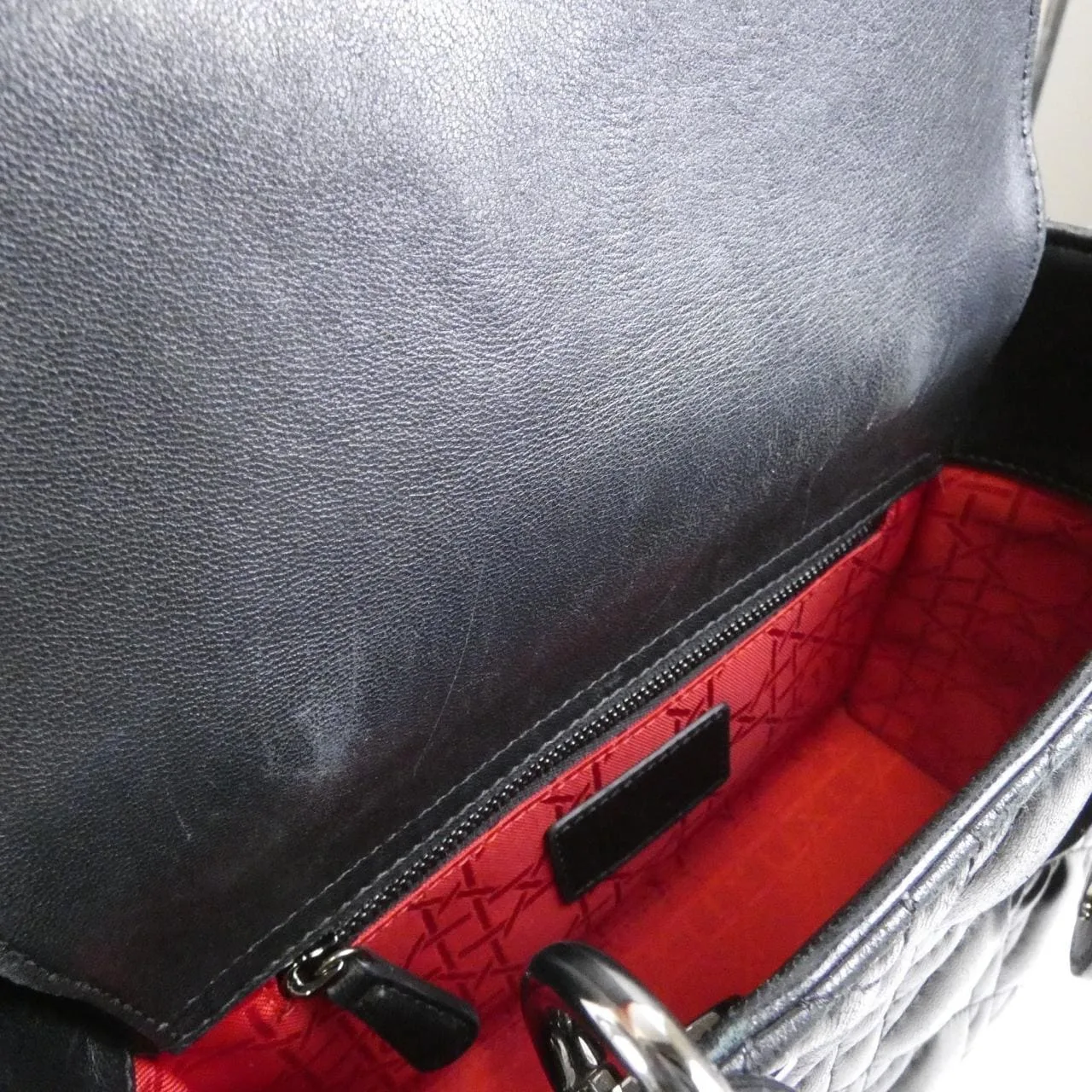 DIOR Lady Dior M0538BCAL Handbag Lambskin 黑色 羊皮 中古品B - 縮圖 9