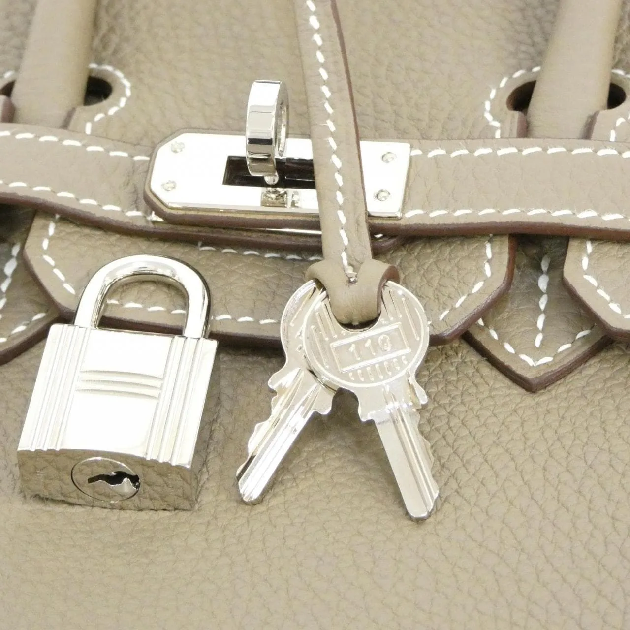 HERMES Birkin 041344CK Handbag Togo Etoupe Togo Leather Rank A - Thumbnail 5