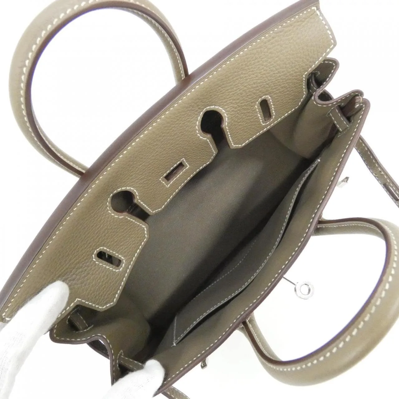 HERMES Birkin 041344CK Handbag Togo Etoupe Togo Leather Rank A - Thumbnail 7