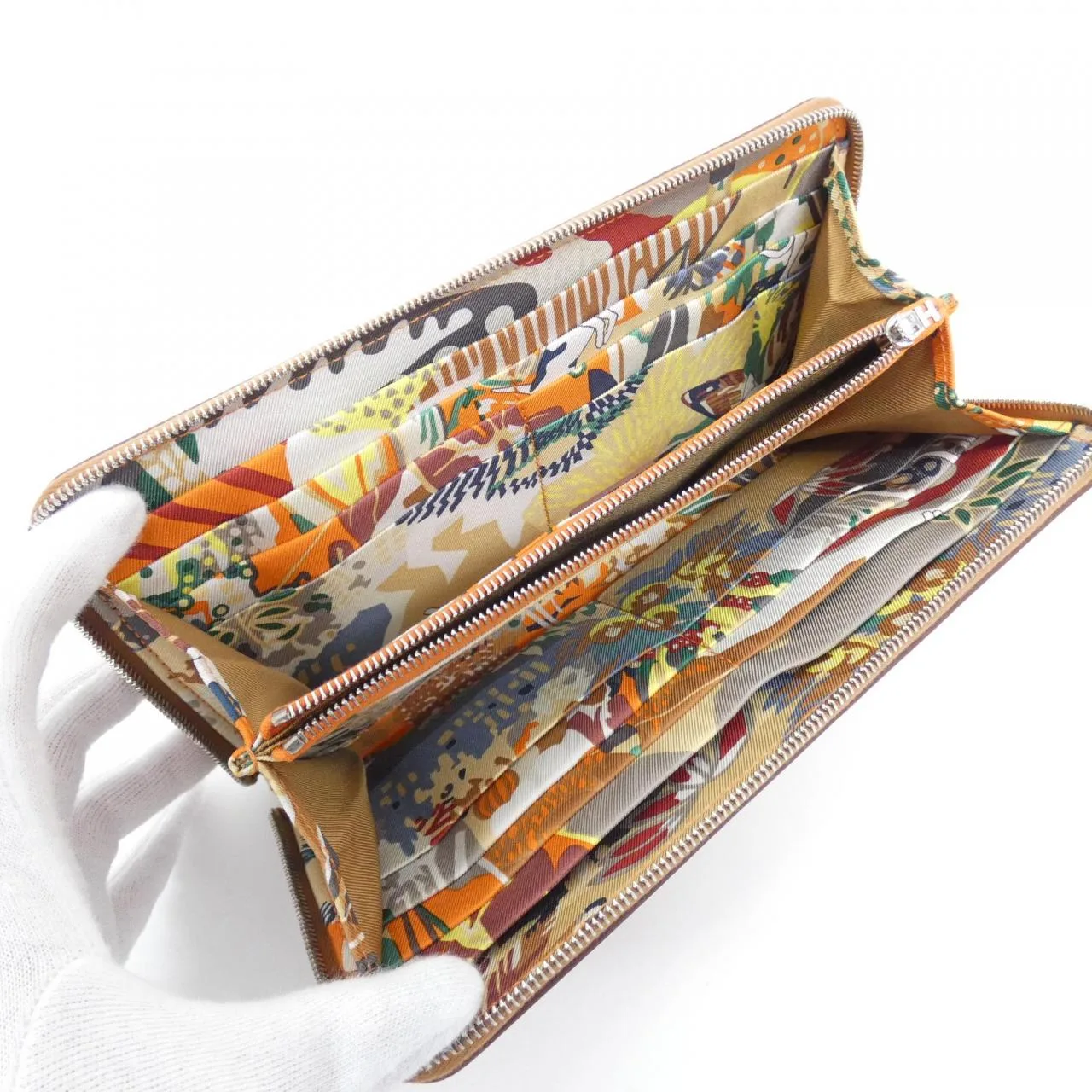 HERMES 084810CK Wallet 橙色 中古品A - 縮圖 3