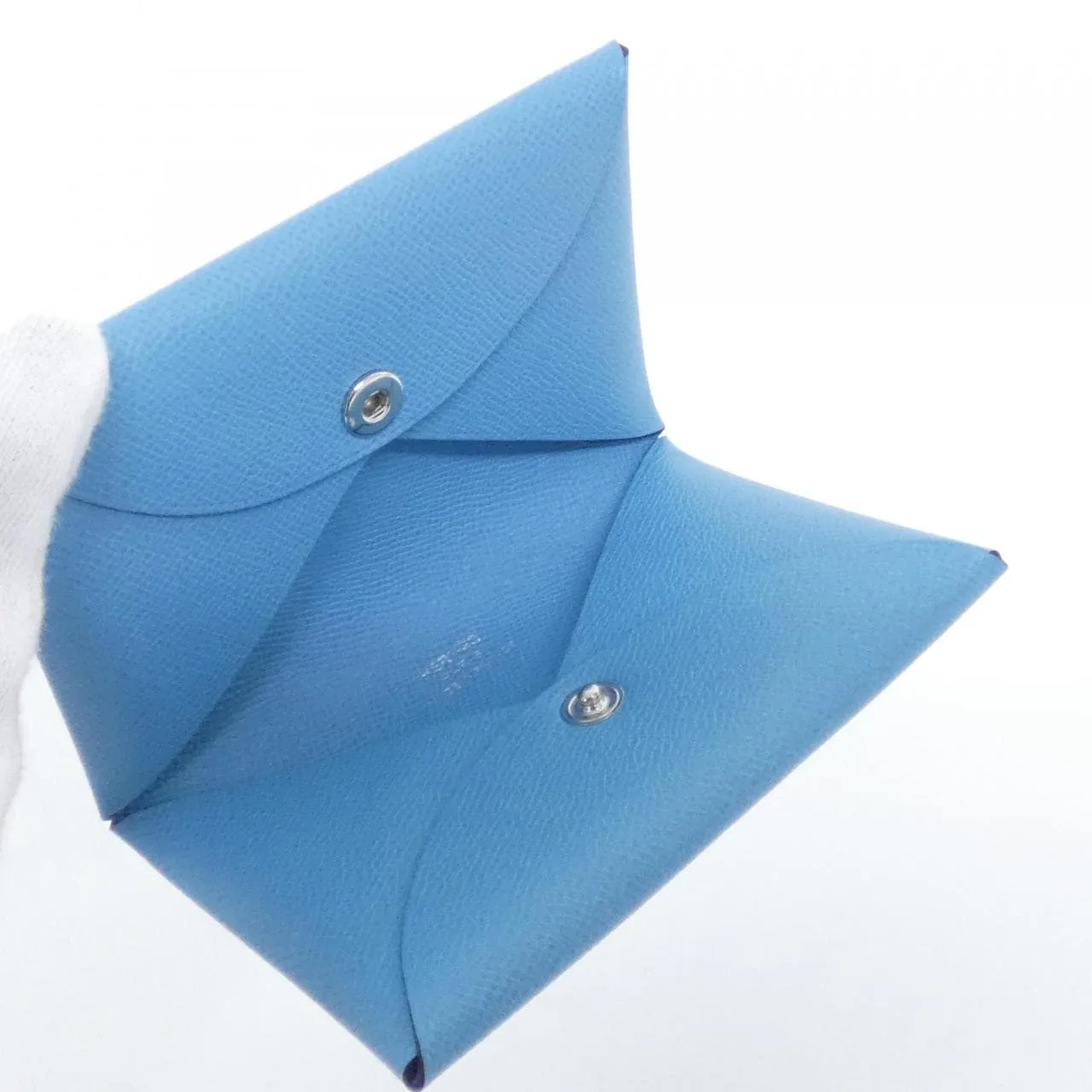 HERMES 078309CK Card Case 藍色 中古品A - 縮圖 3