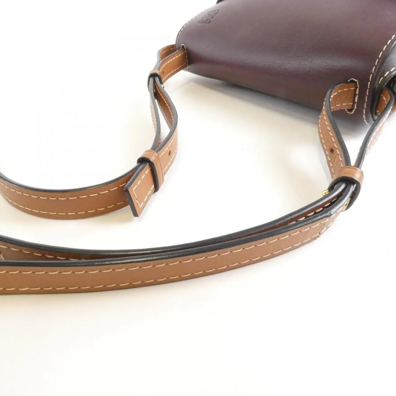 LOEWE Gate 321 12 T20 Shoulder 酒紅色 中古品A - 縮圖 6