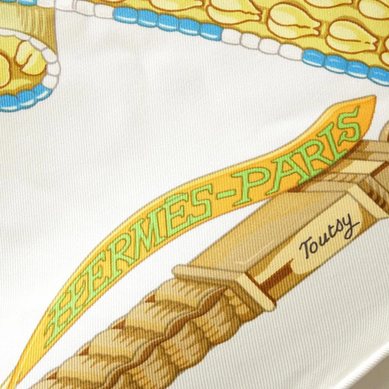 HERMES Scarf 白色 中古品A - 縮圖 2