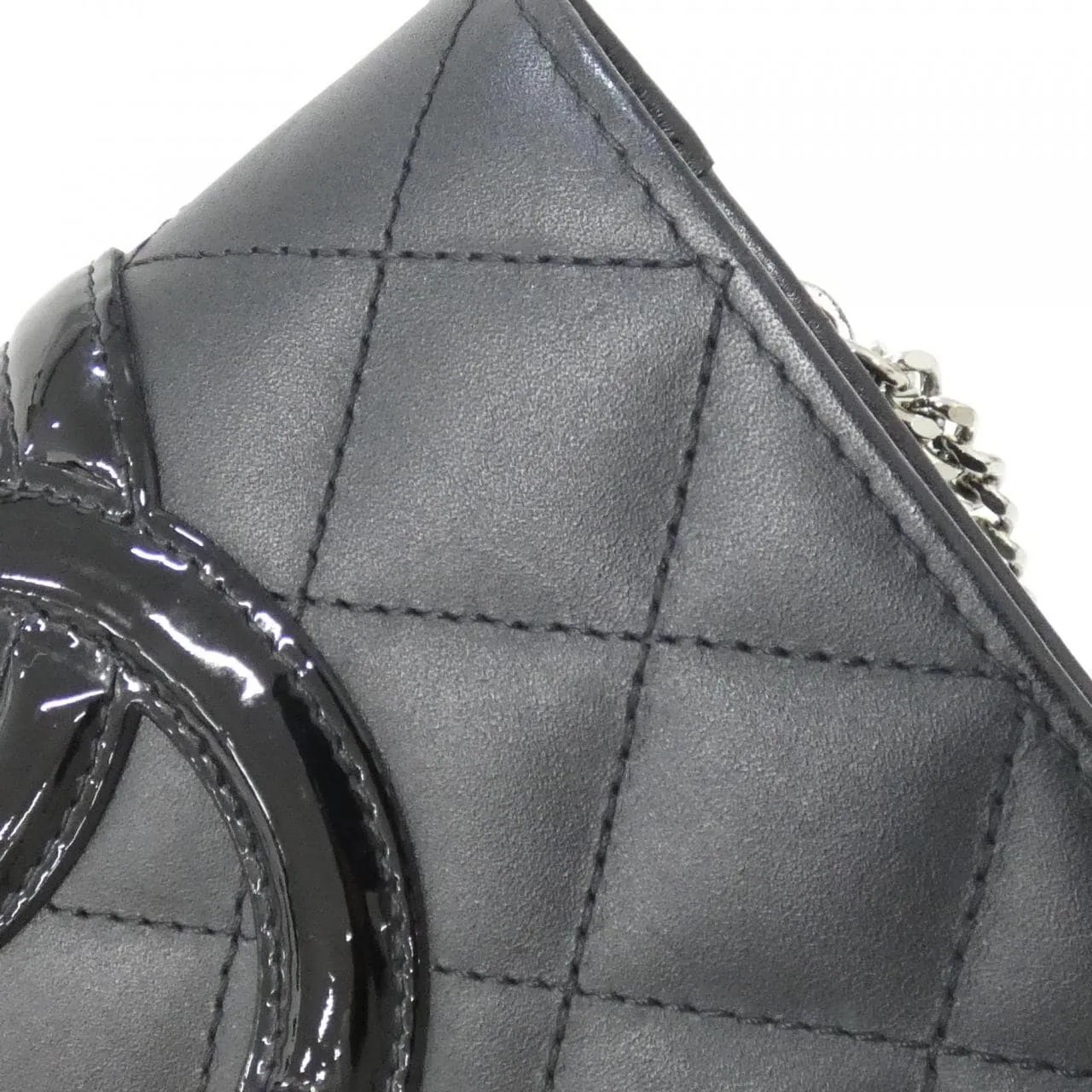 CHANEL Cambon 50080 Wallet Patent Leather Black Patent Leather Rank A - Thumbnail 5