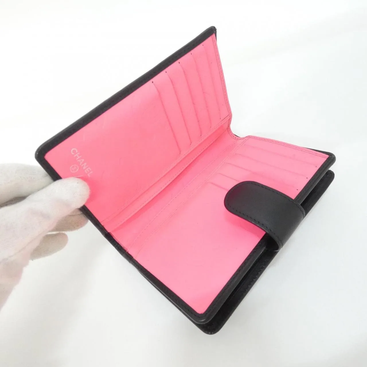 CHANEL Cambon 50080 Wallet Patent Leather Black Patent Leather Rank A - Thumbnail 7