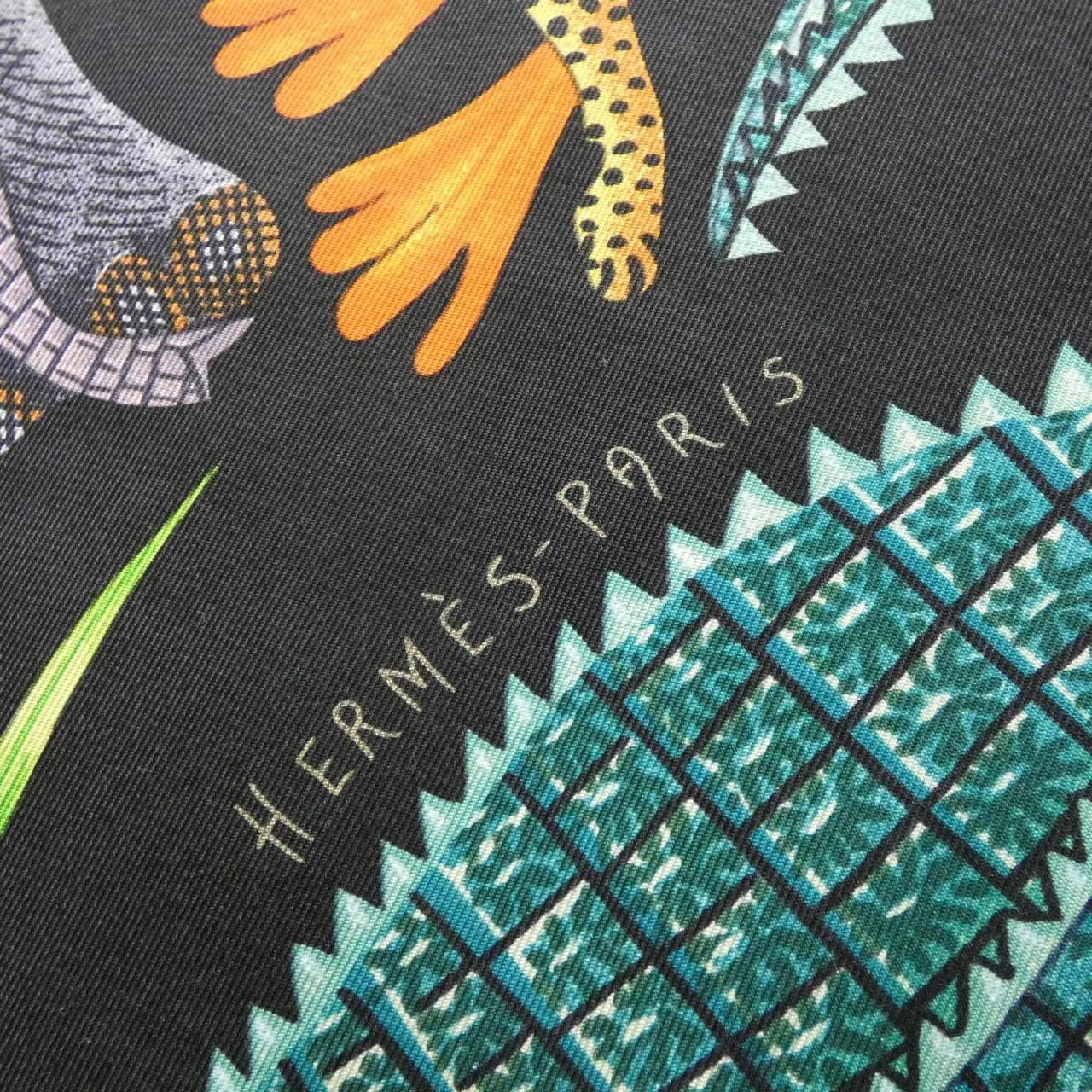 HERMES 072987S Scarf 黑色 中古品A - 縮圖 2