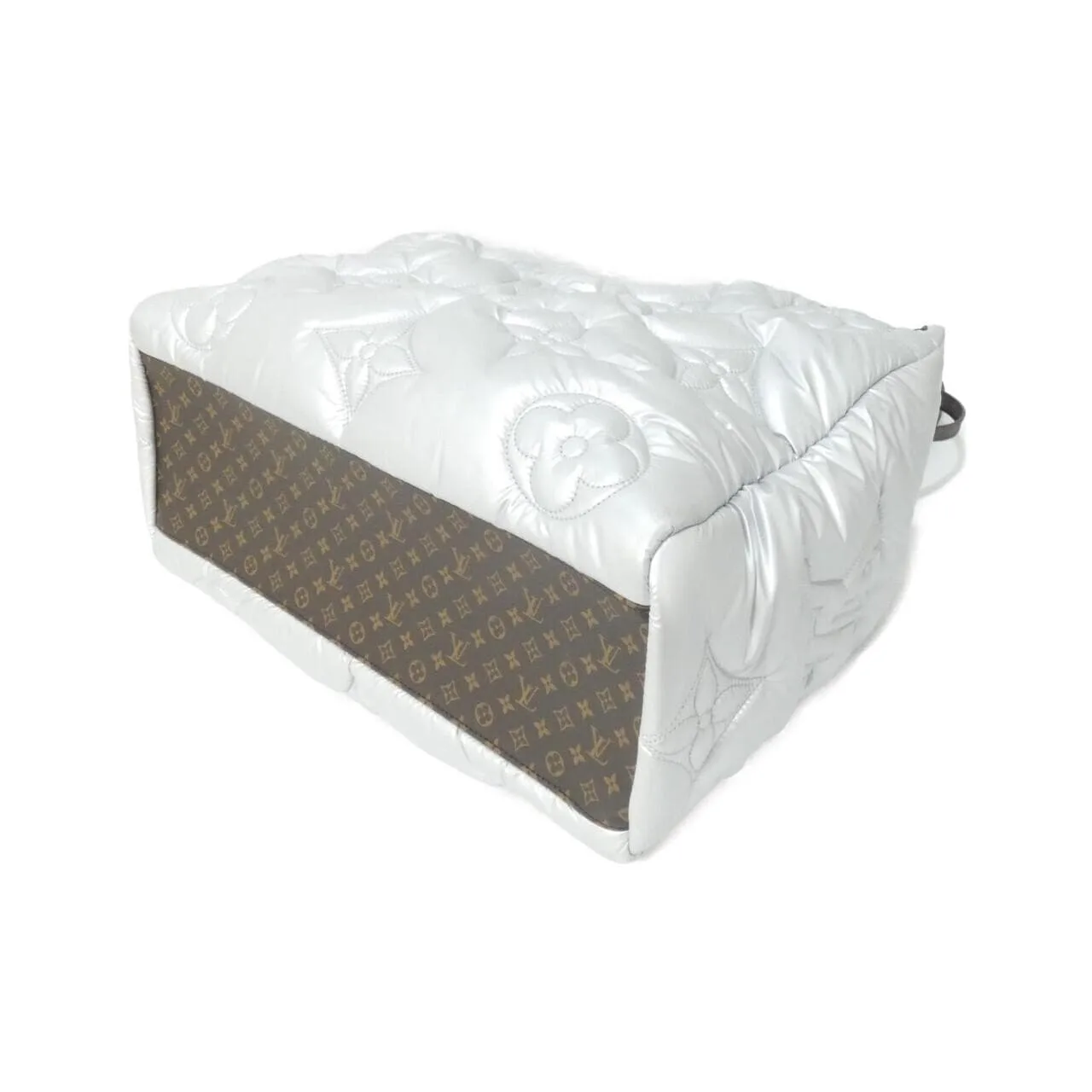 LOUIS VUITTON OnTheGo M21053 Handbag Nylon Silver Nylon Rank B - Thumbnail 2