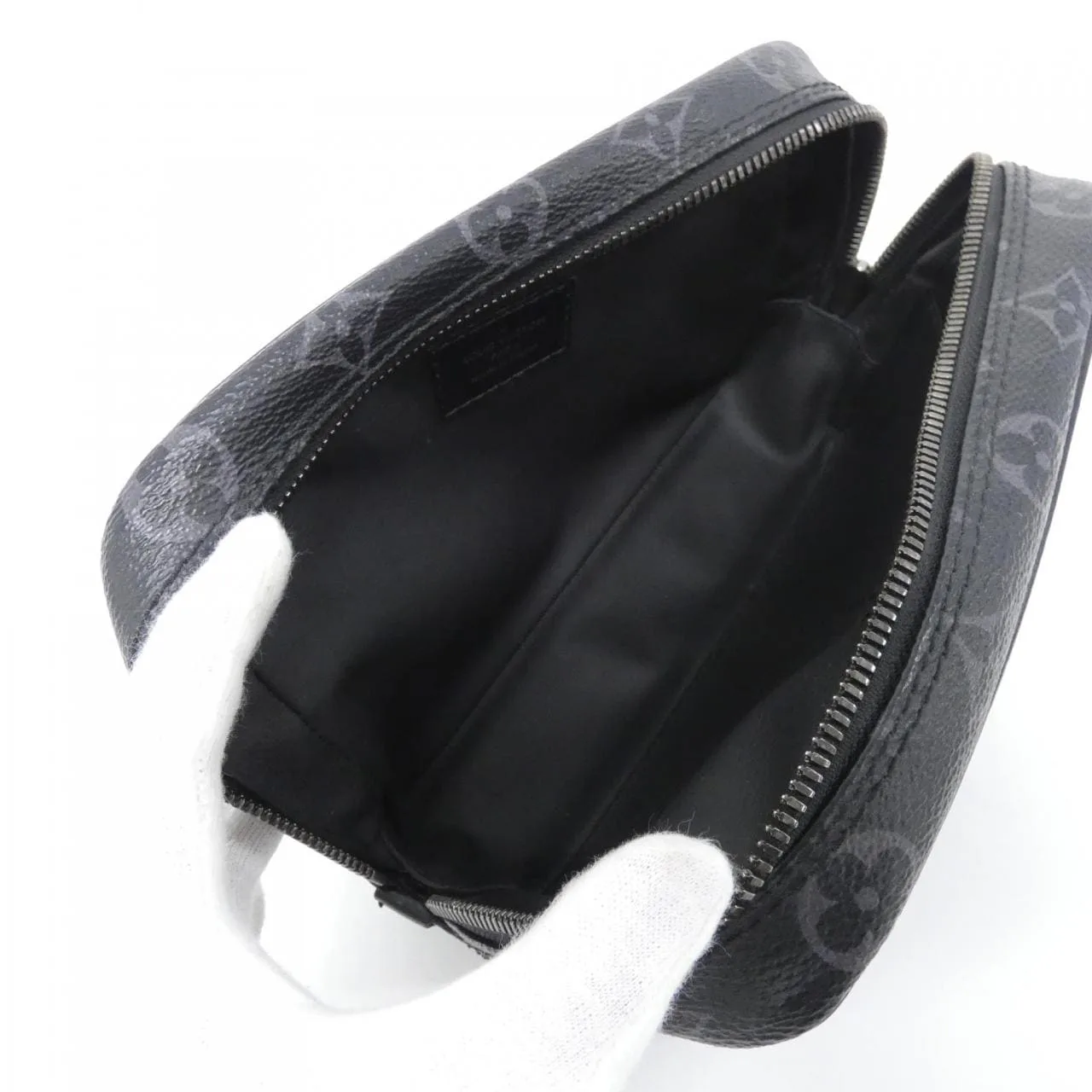 LOUIS VUITTON Eclipse M46577 Pouch Monogram 黑色 Monogram 中古品A - 縮圖 8