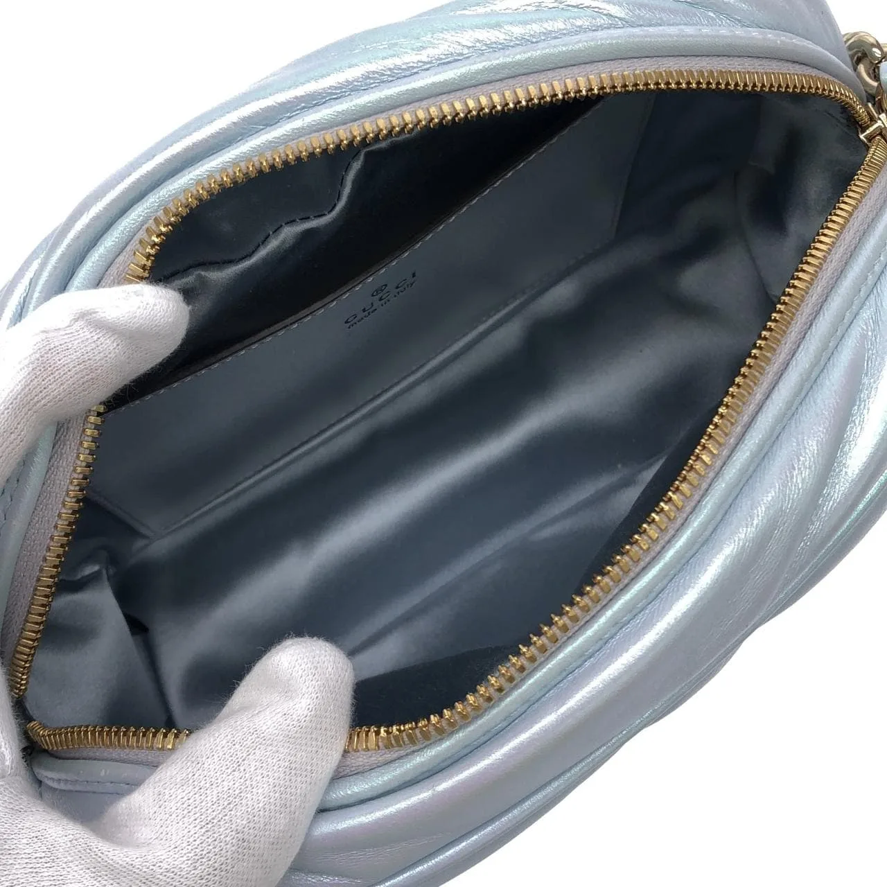 GUCCI Marmont 447632 AAC2V Shoulder Leather 金色 皮革 中古品A - 縮圖 7