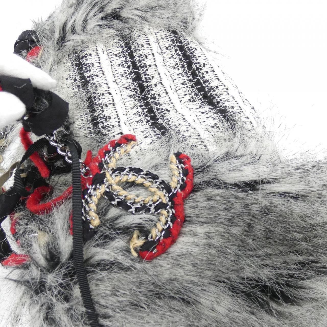 CHANEL Shoulder Tweed 黑色 粗花呢 中古品A - 縮圖 4