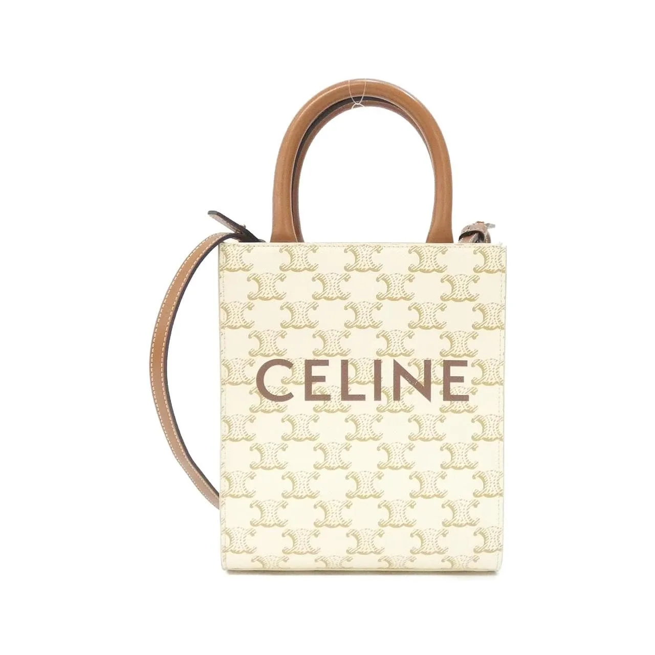 CELINE Cabas 194372BZK Handbag Canvas White