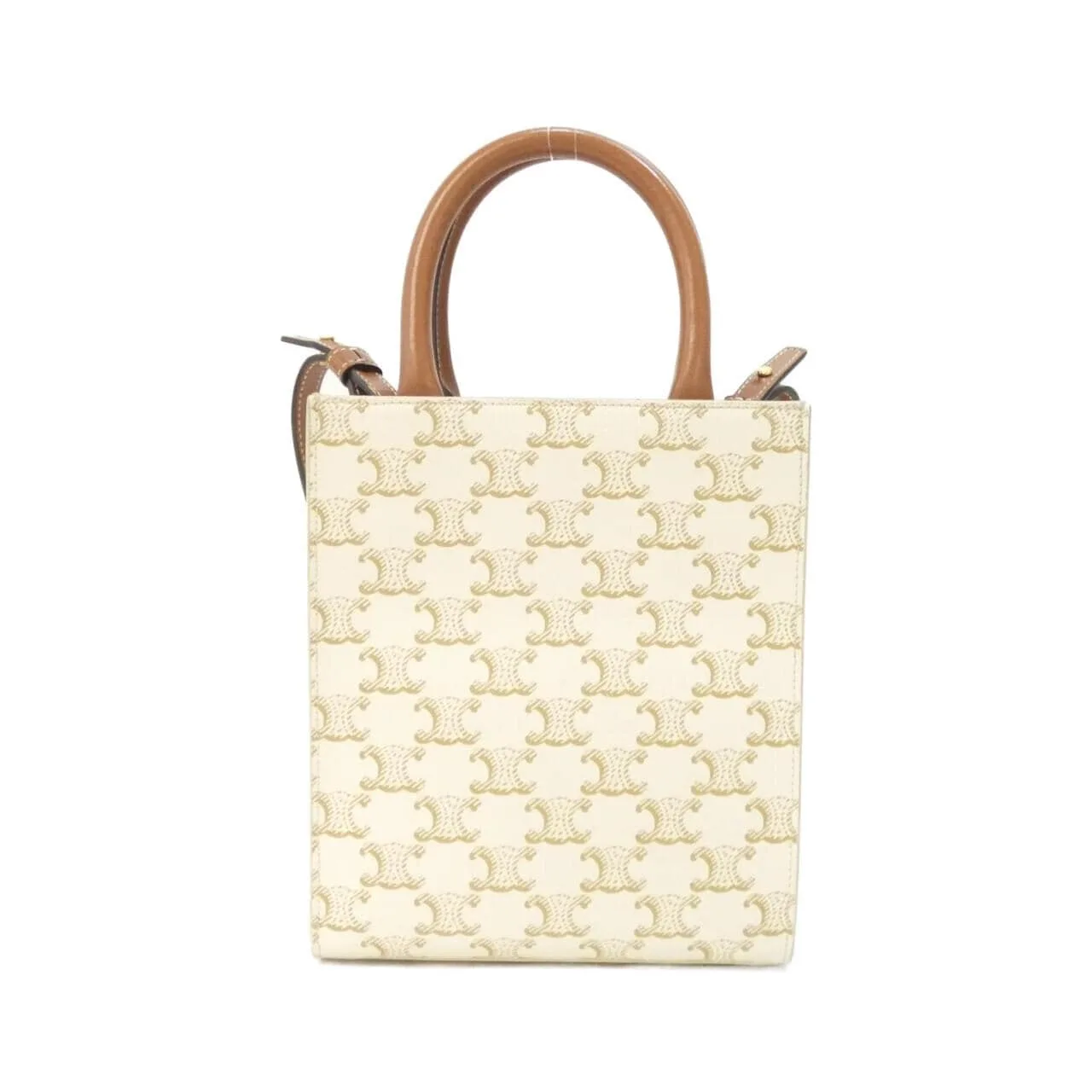 CELINE Cabas 194372BZK Handbag Canvas 白色 帆布 中古品A - 縮圖 2