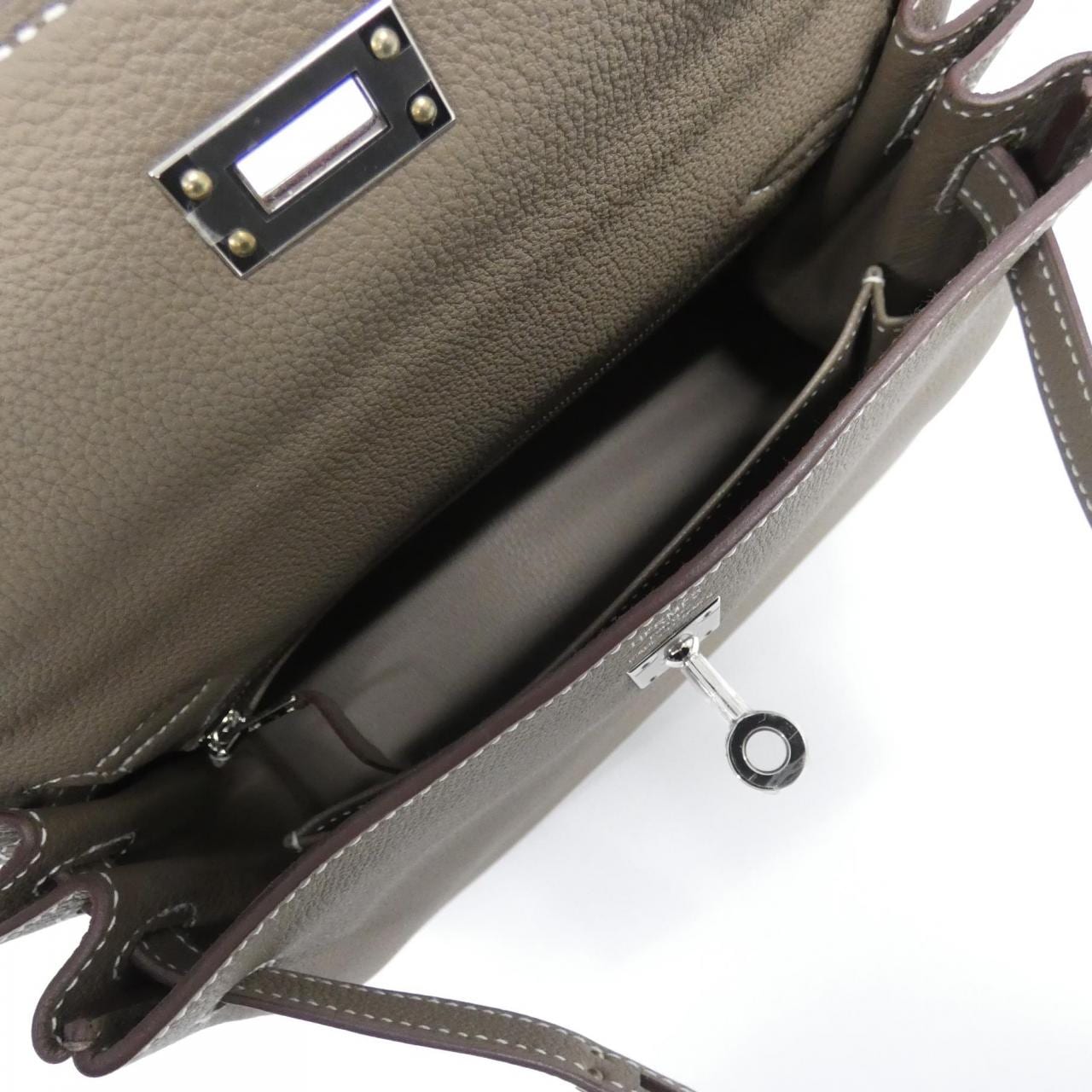 HERMES Kelly 044624CK Handbag Togo Etoupe Togo 牛皮 中古品A - 縮圖 8