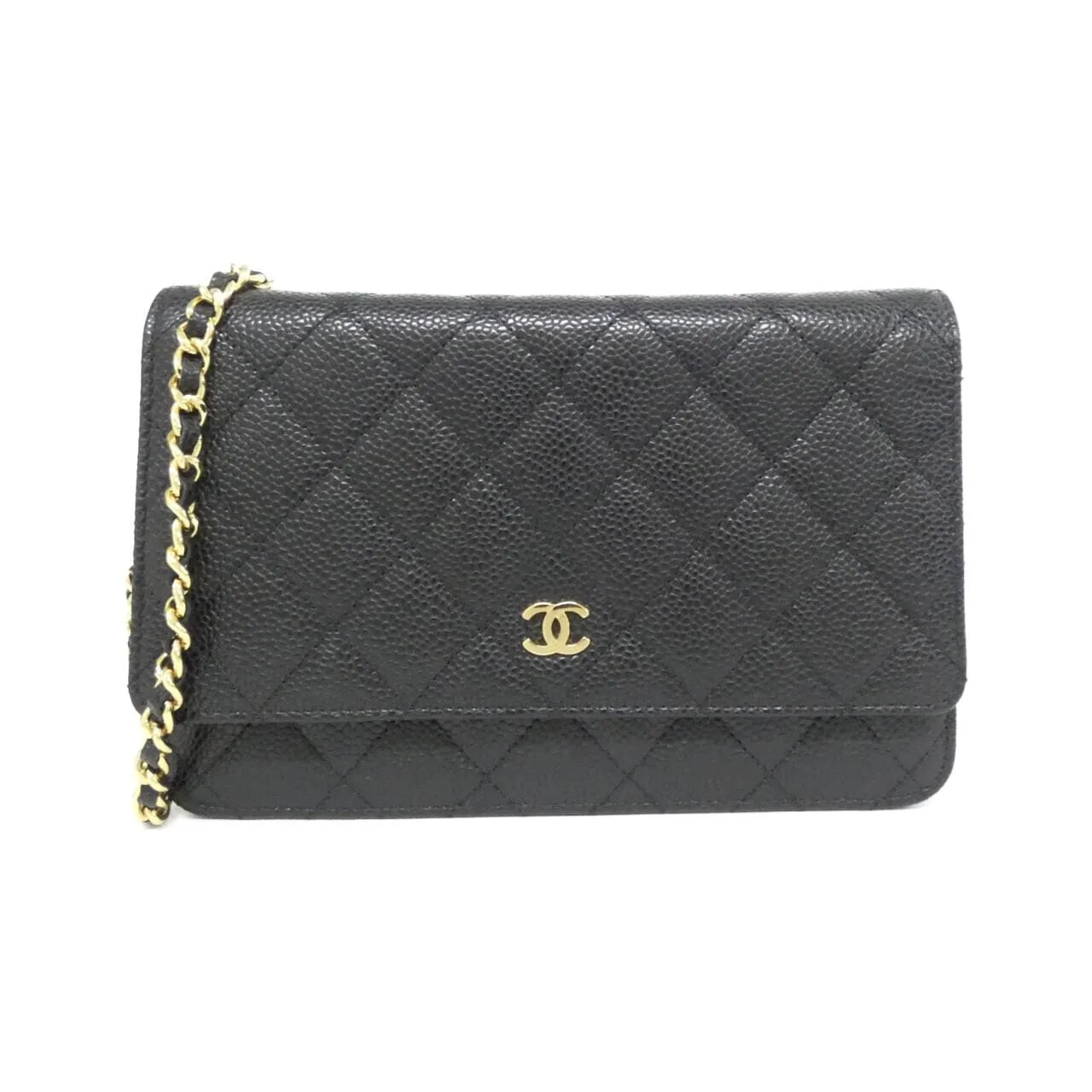 CHANEL Timeless Classic 33814 Wallet Grained Calfskin Black