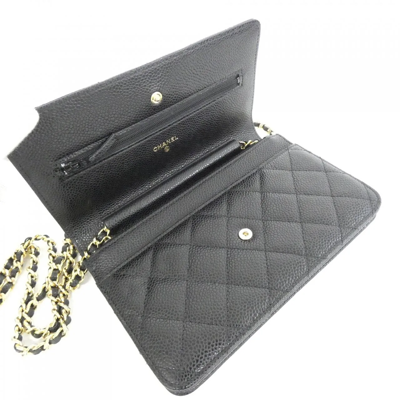 CHANEL Timeless Classic 33814 Wallet Grained Calfskin Black Grained Calfskin Rank A - Thumbnail 6