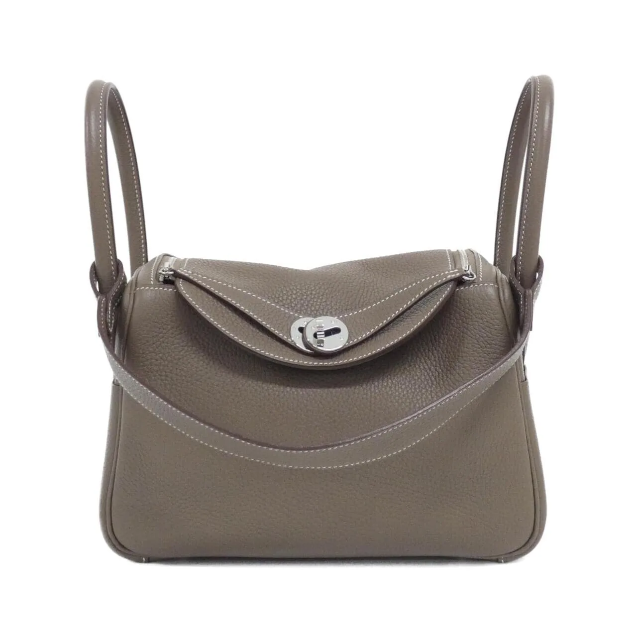 HERMES Lindy 073428CK Shoulder Clemence Etoupe