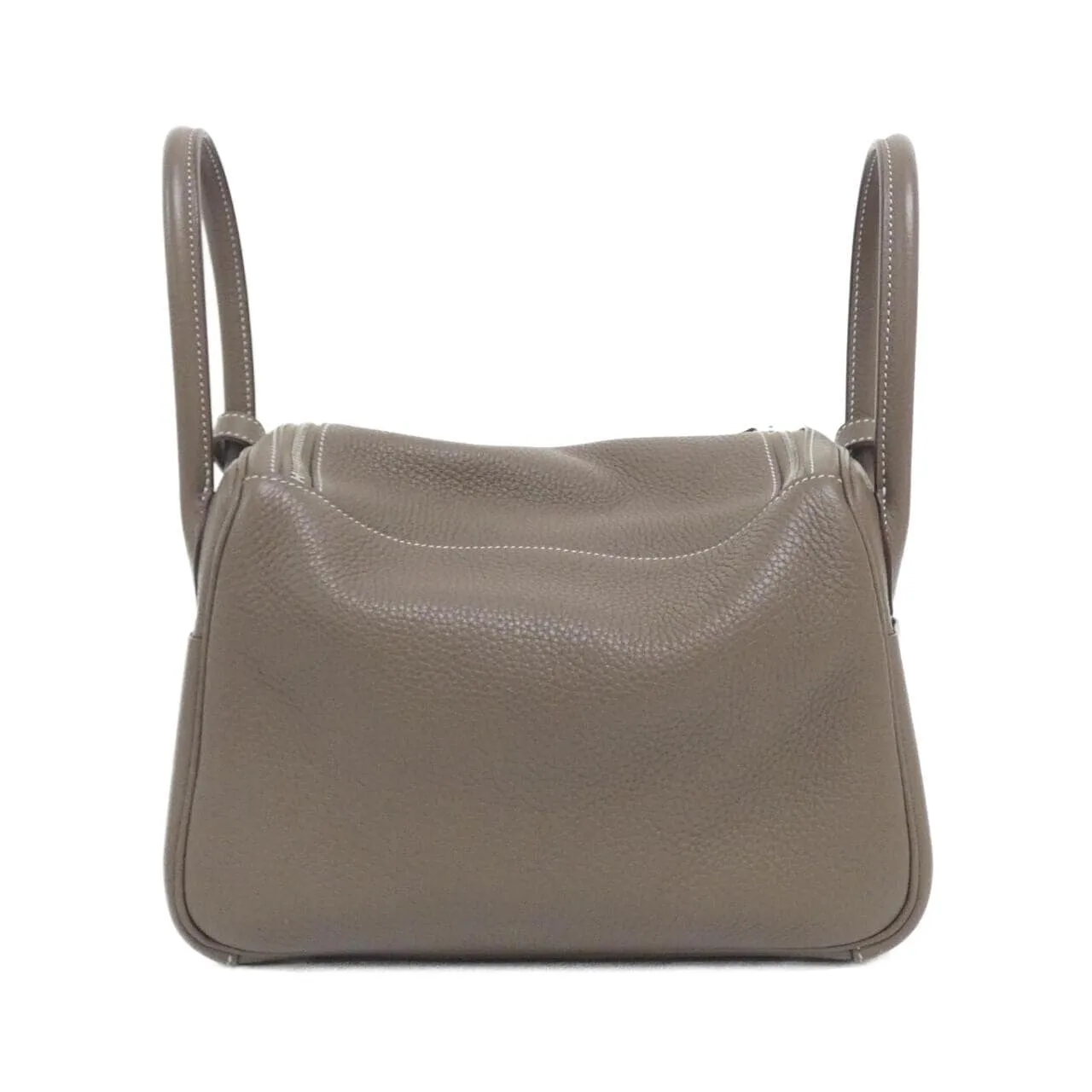 HERMES Lindy 073428CK Shoulder Clemence Etoupe Clemence 皮 中古品A - 縮圖 2