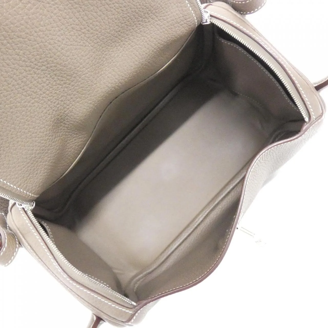 HERMES Lindy 073428CK Shoulder Clemence Etoupe Clemence 皮 中古品A - 縮圖 7