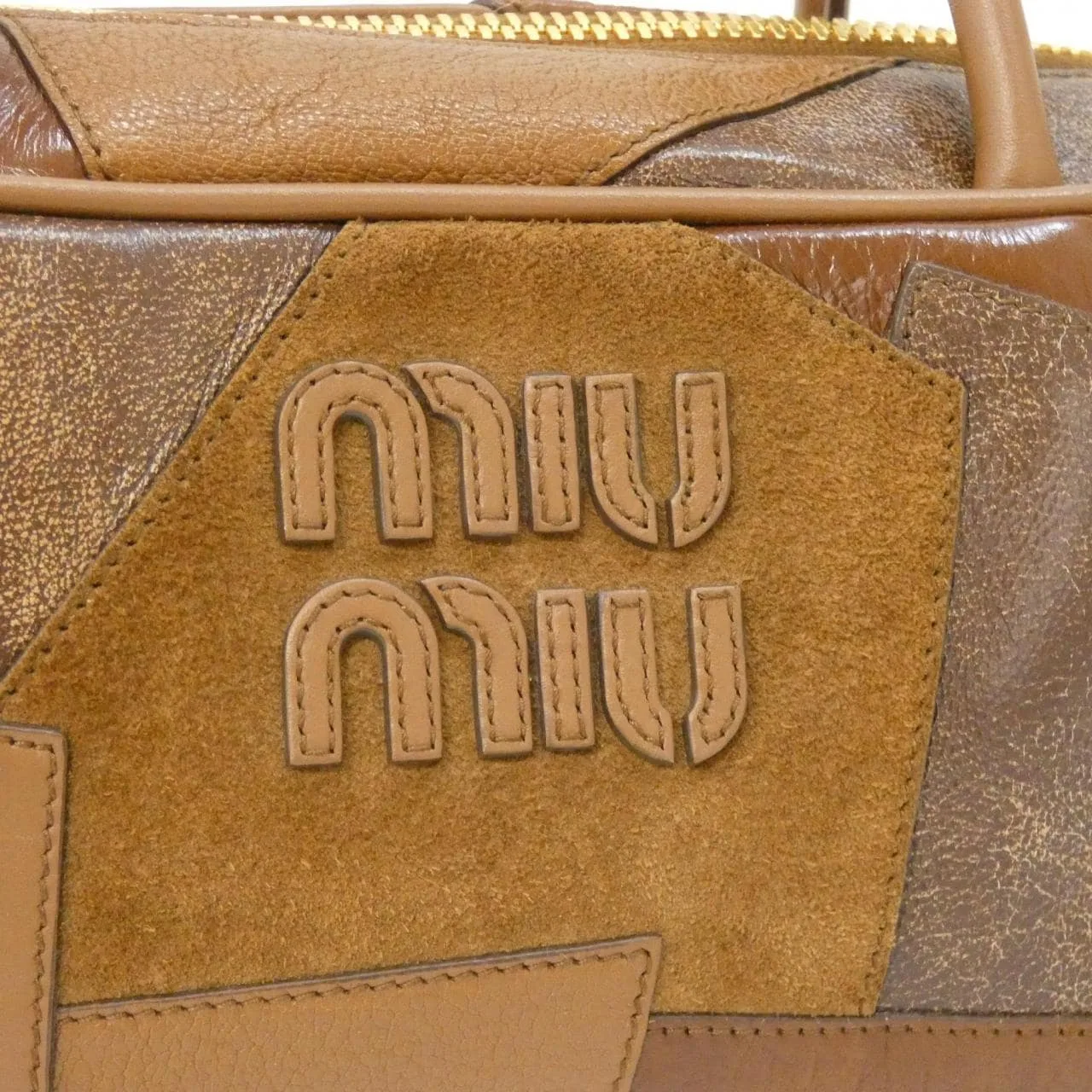 MIU MIU 5BB173 Handbag Cognac 中古品A - 縮圖 4