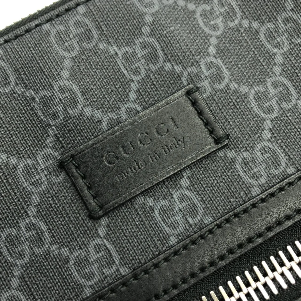 GUCCI 474137 K5RLN Shoulder Canvas 黑色 帆布 中古品A - 縮圖 4