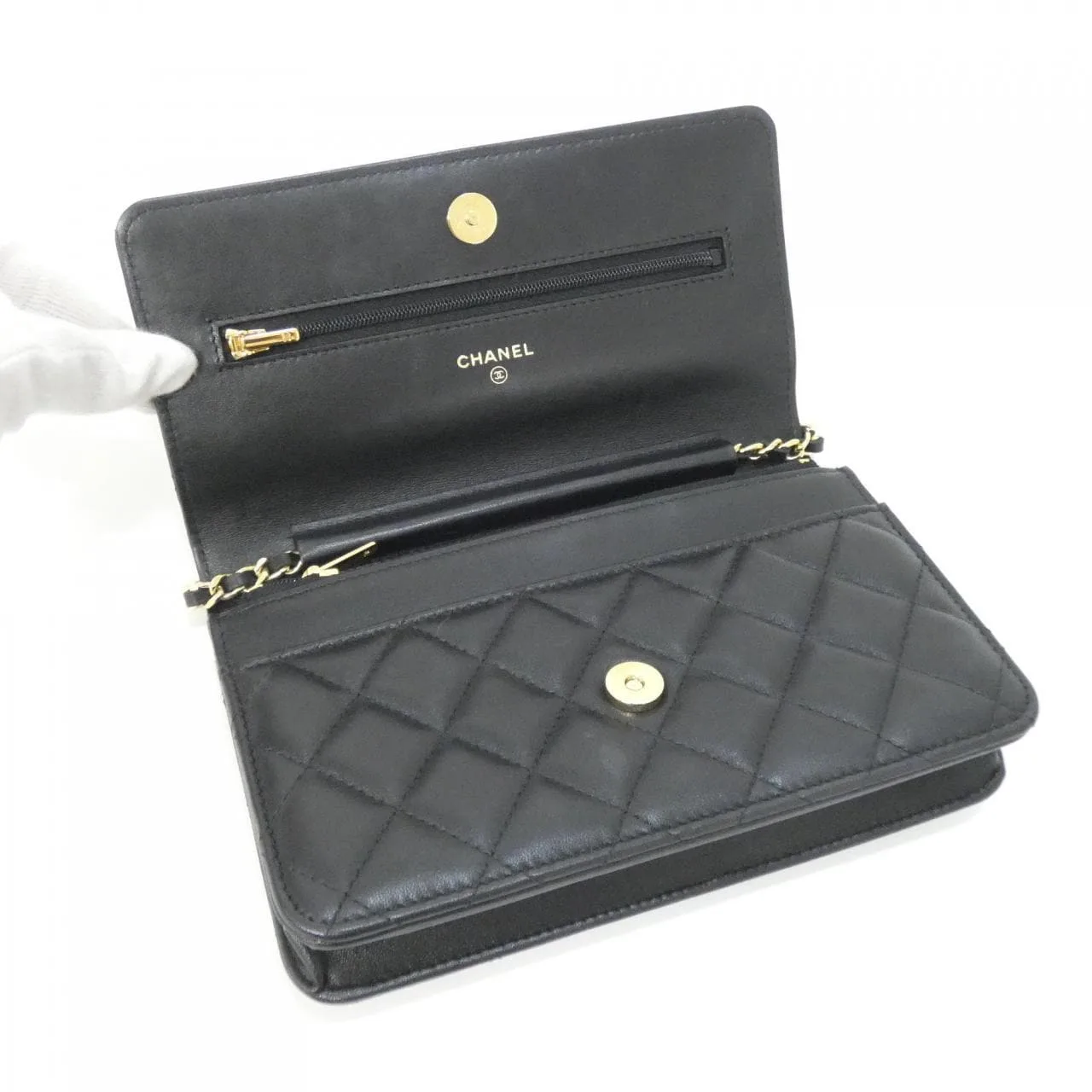 CHANEL Timeless Classic AP0250 Wallet Lambskin Black Lambskin Rank A - Thumbnail 7