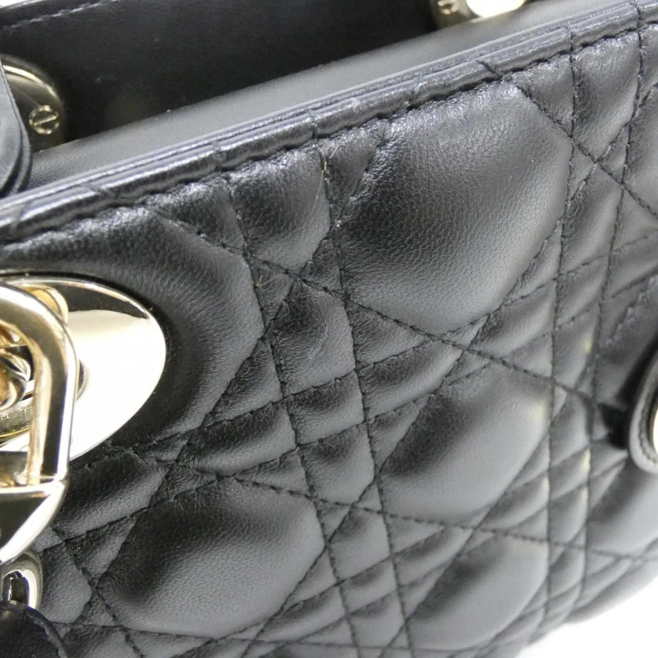 DIOR Lady Dior M0538OCAL Handbag Lambskin 黑色 羊皮 中古品A - 縮圖 6