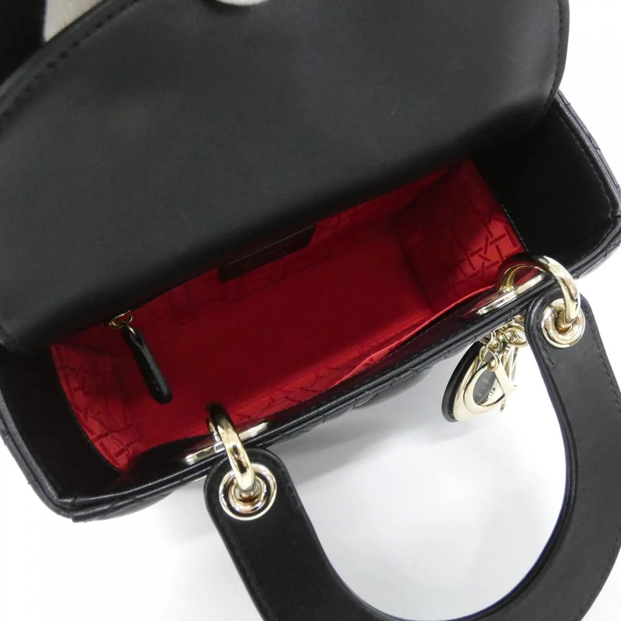 DIOR Lady Dior M0538OCAL Handbag Lambskin 黑色 羊皮 中古品A - 縮圖 9