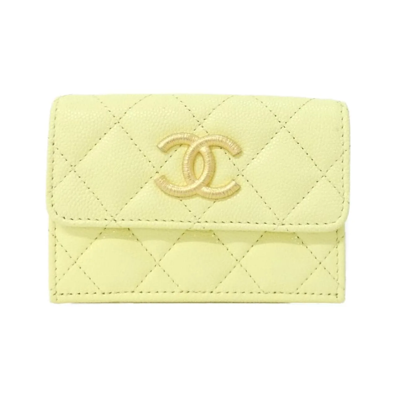 CHANEL Chanel 19 AP3518 Wallet Grained Calfskin Yellow