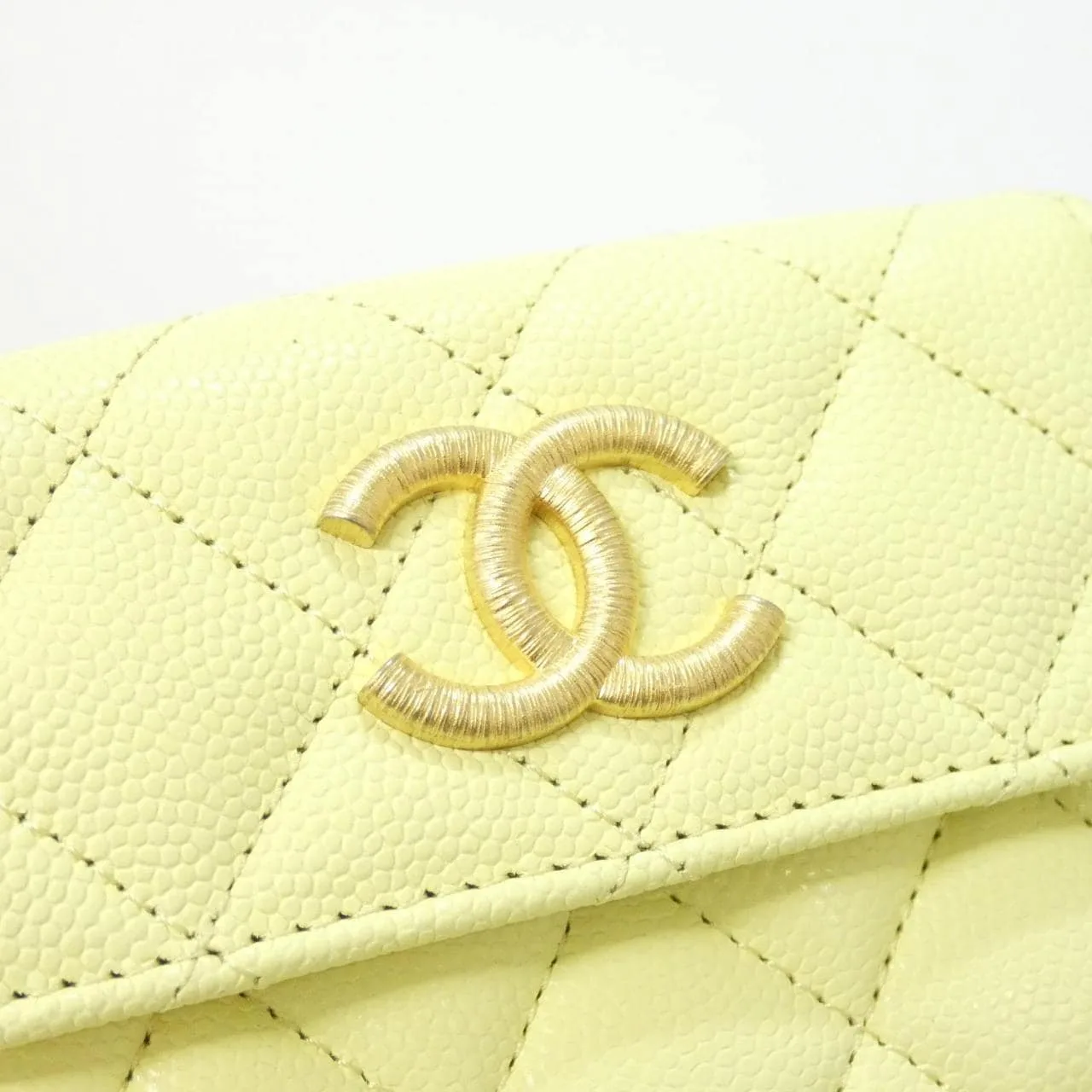 CHANEL Chanel 19 AP3518 Wallet Grained Calfskin Yellow Grained Calfskin Rank A - Thumbnail 5