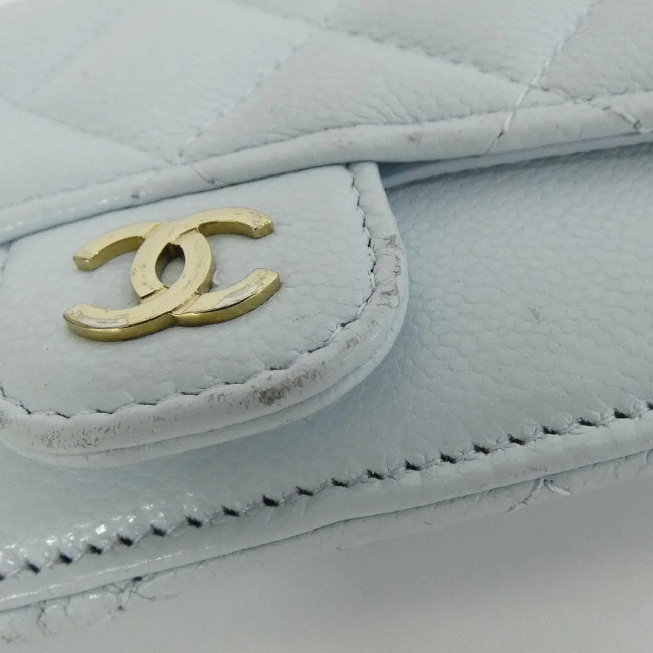 CHANEL Timeless Classic AP2570 Card Case Grained Calfskin Blue Grained Calfskin Rank B - Thumbnail 3