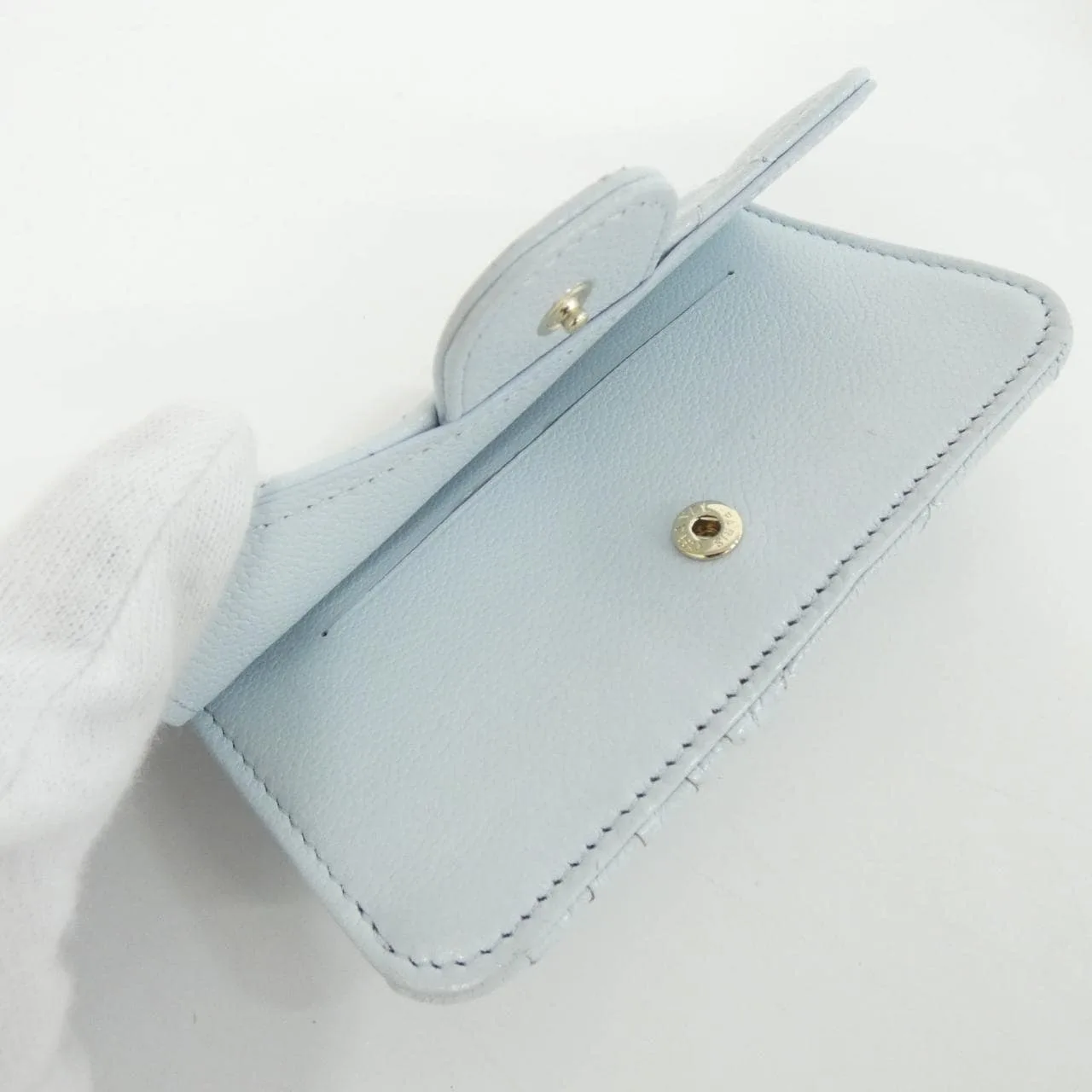 CHANEL Timeless Classic AP2570 Card Case Grained Calfskin Blue Grained Calfskin Rank B - Thumbnail 8