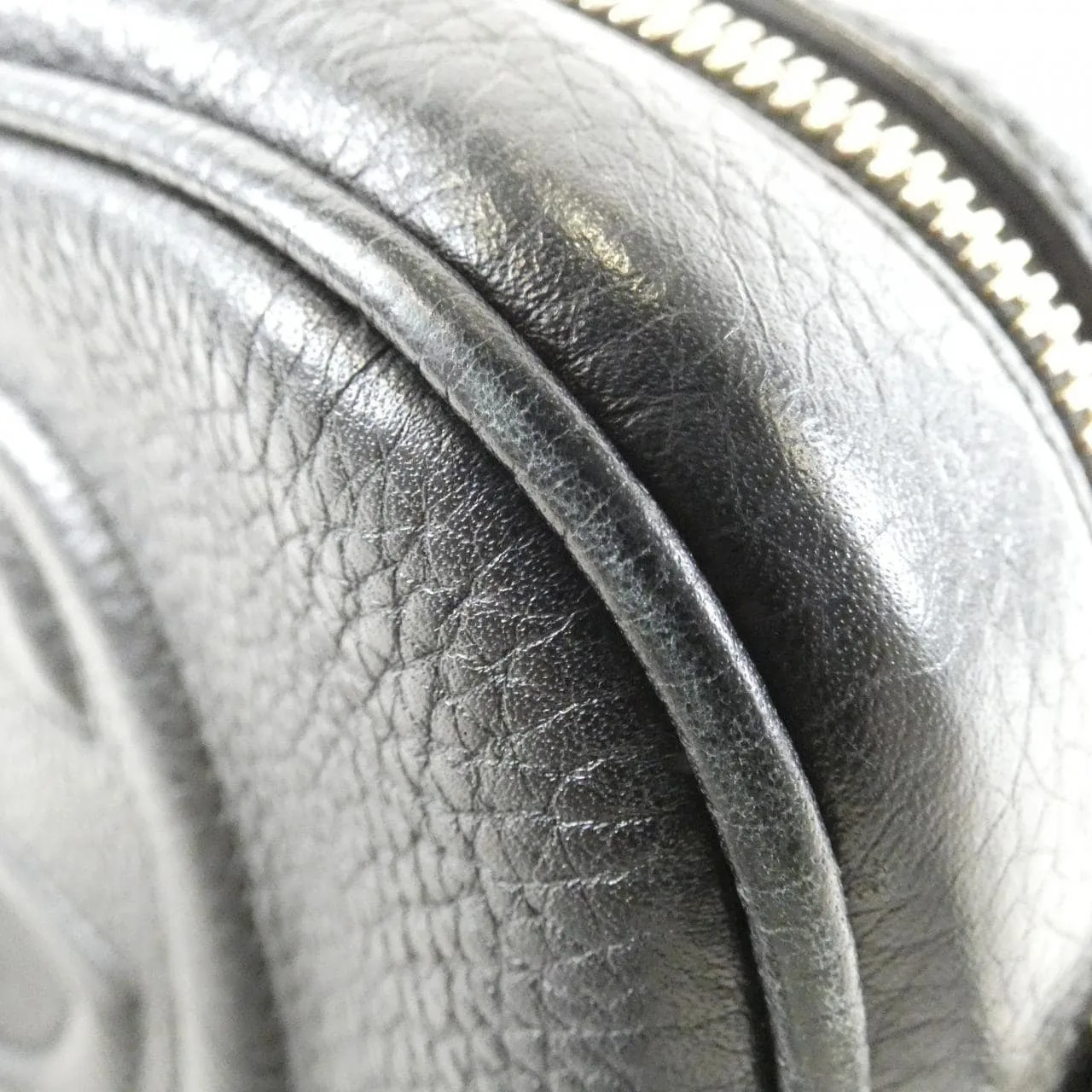 GUCCI Soho 308364 A7M0G Shoulder Leather 黑色 皮革 中古品B - 縮圖 4