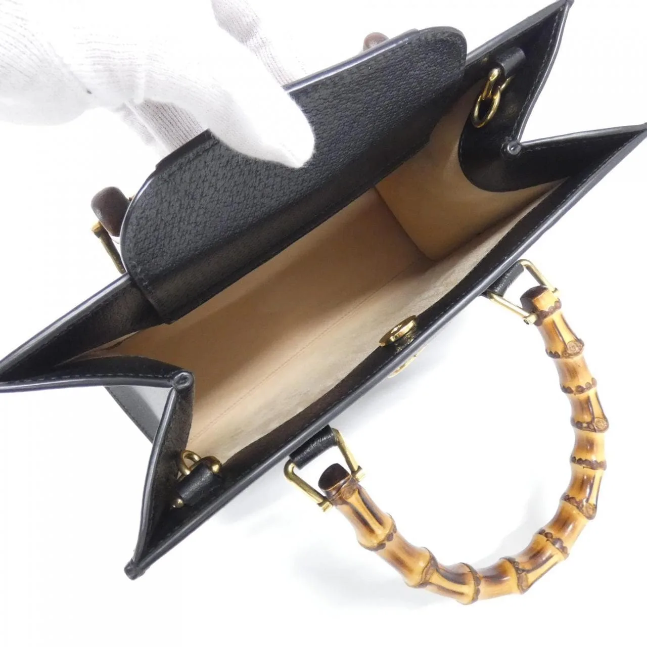 GUCCI 702721 U3ZDT Handbag Leather Black Leather Rank A - Thumbnail 10