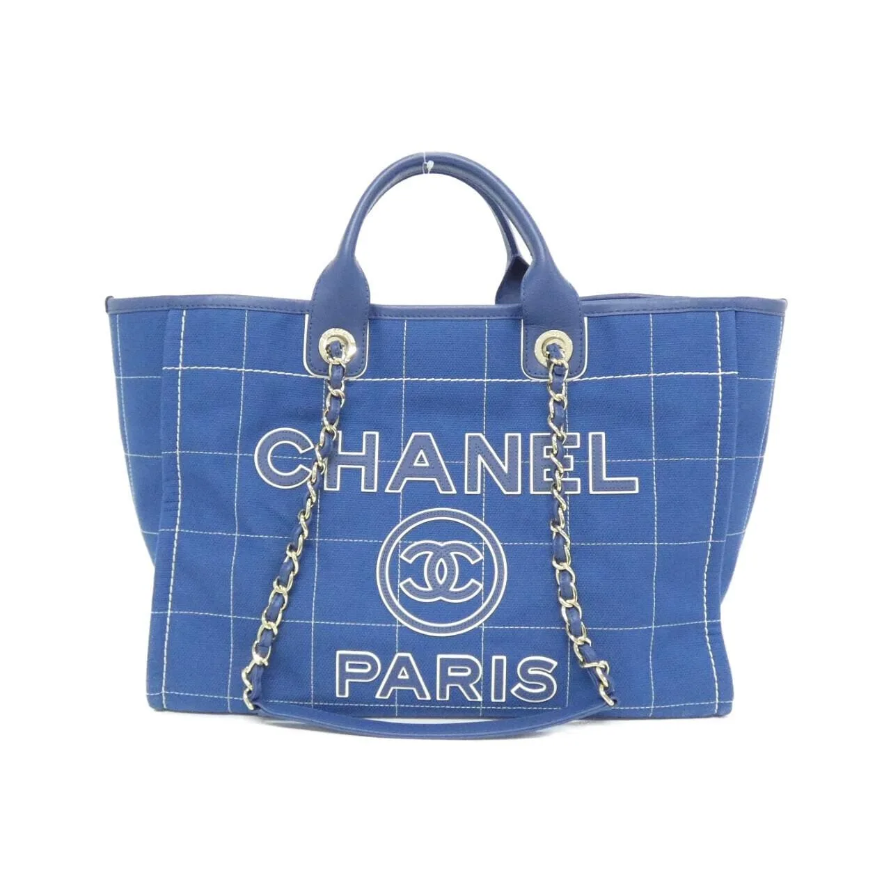 CHANEL Deauville 66941 Handbag Cotton