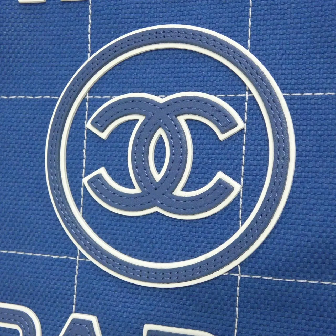 CHANEL Deauville 66941 Handbag Cotton White Cotton Rank A - Thumbnail 4