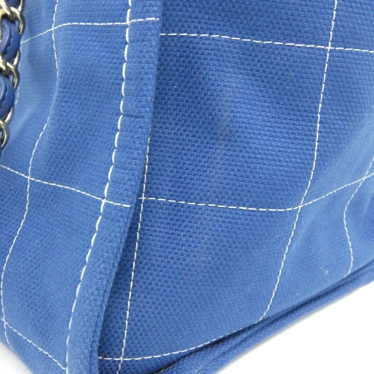 CHANEL Deauville 66941 Handbag Cotton White Cotton Rank A - Thumbnail 6