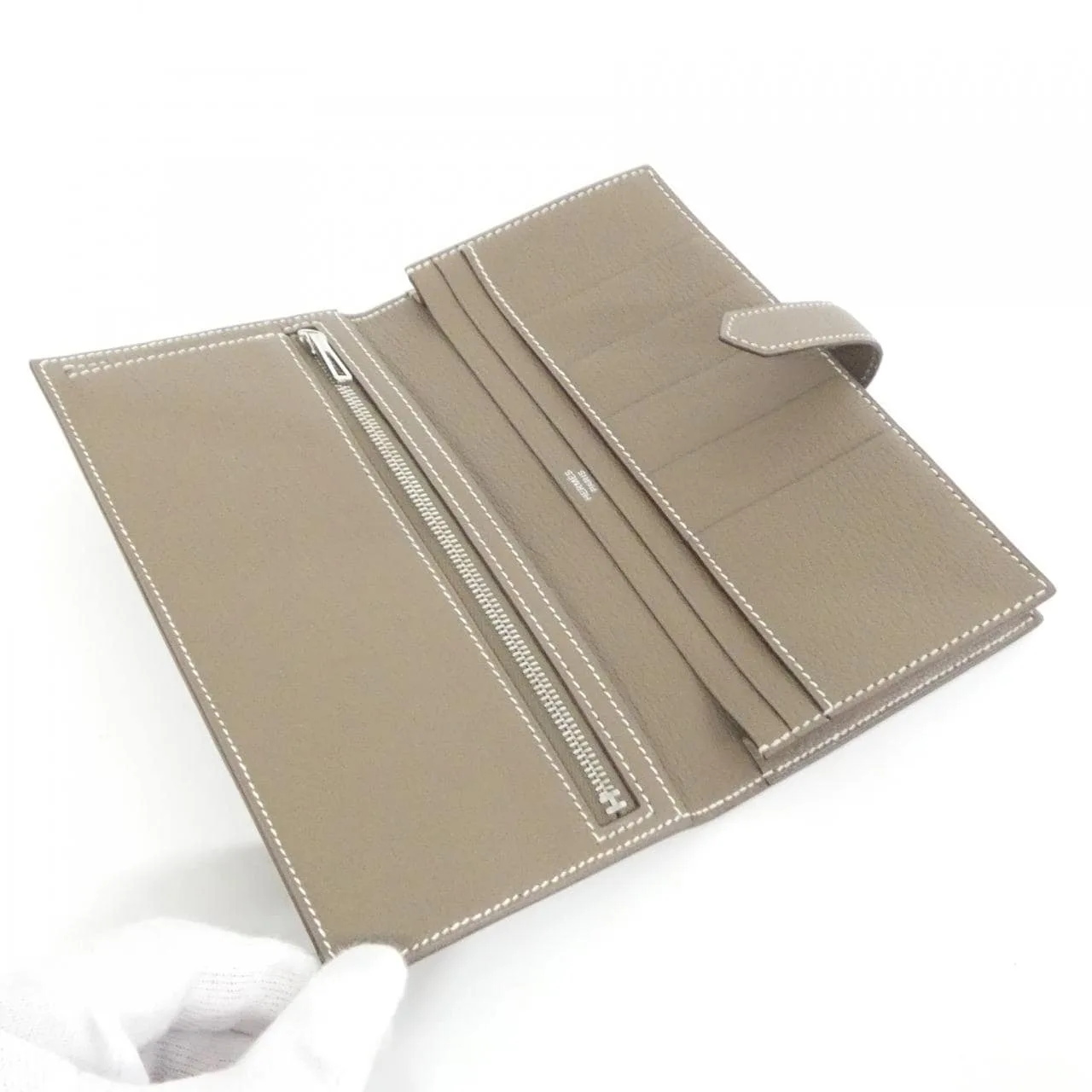 HERMES 039078CK Wallet Leather Etoupe 皮革 中古品A - 縮圖 6