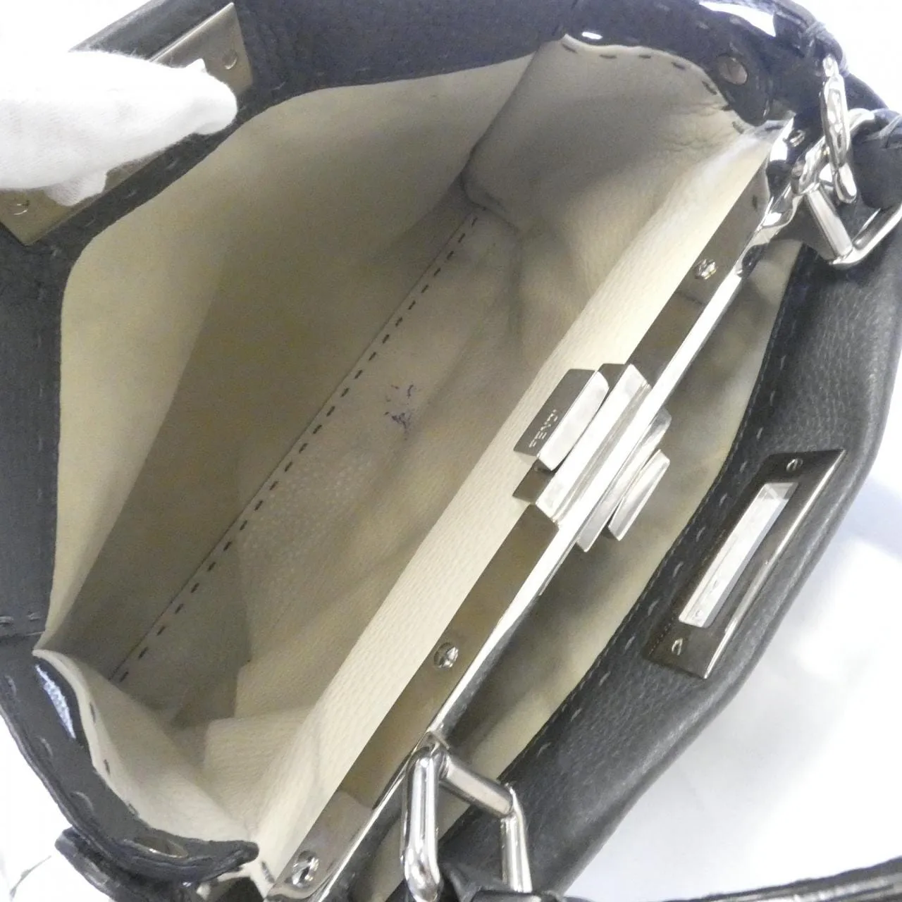 FENDI Peekaboo 8BN226 Q0J Handbag 黑色 中古品B - 縮圖 7