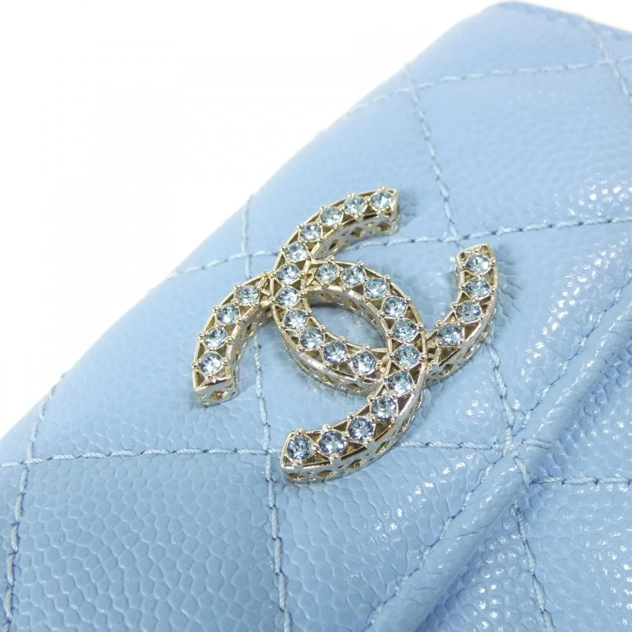 CHANEL Chanel 19 AP3397 Wallet Grained Calfskin Blue Grained Calfskin Rank A - Thumbnail 3