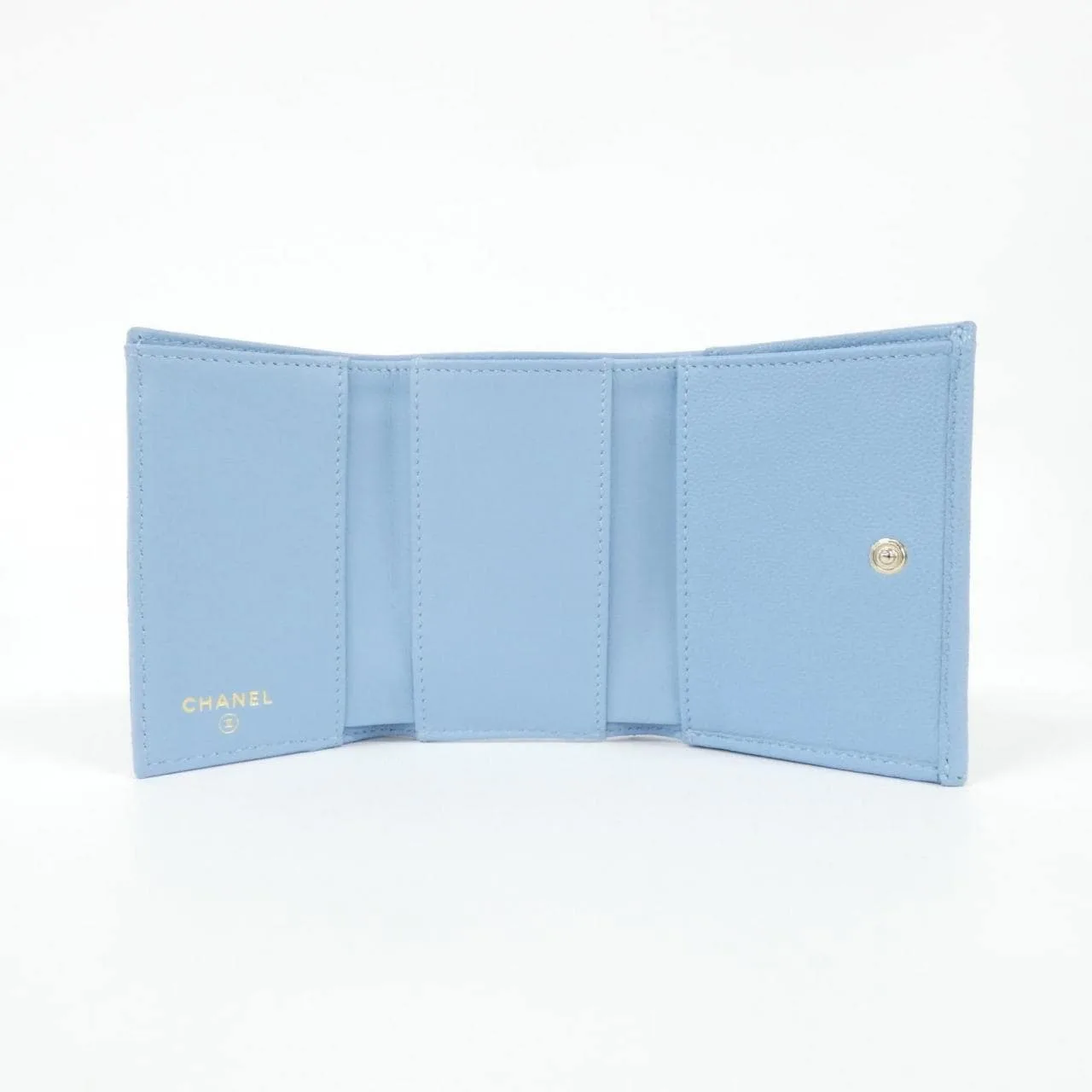 CHANEL Chanel 19 AP3397 Wallet Grained Calfskin Blue Grained Calfskin Rank A - Thumbnail 4