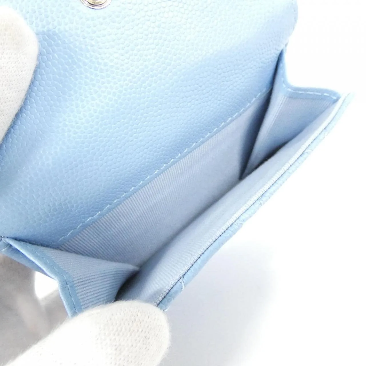 CHANEL Chanel 19 AP3397 Wallet Grained Calfskin Blue Grained Calfskin Rank A - Thumbnail 6