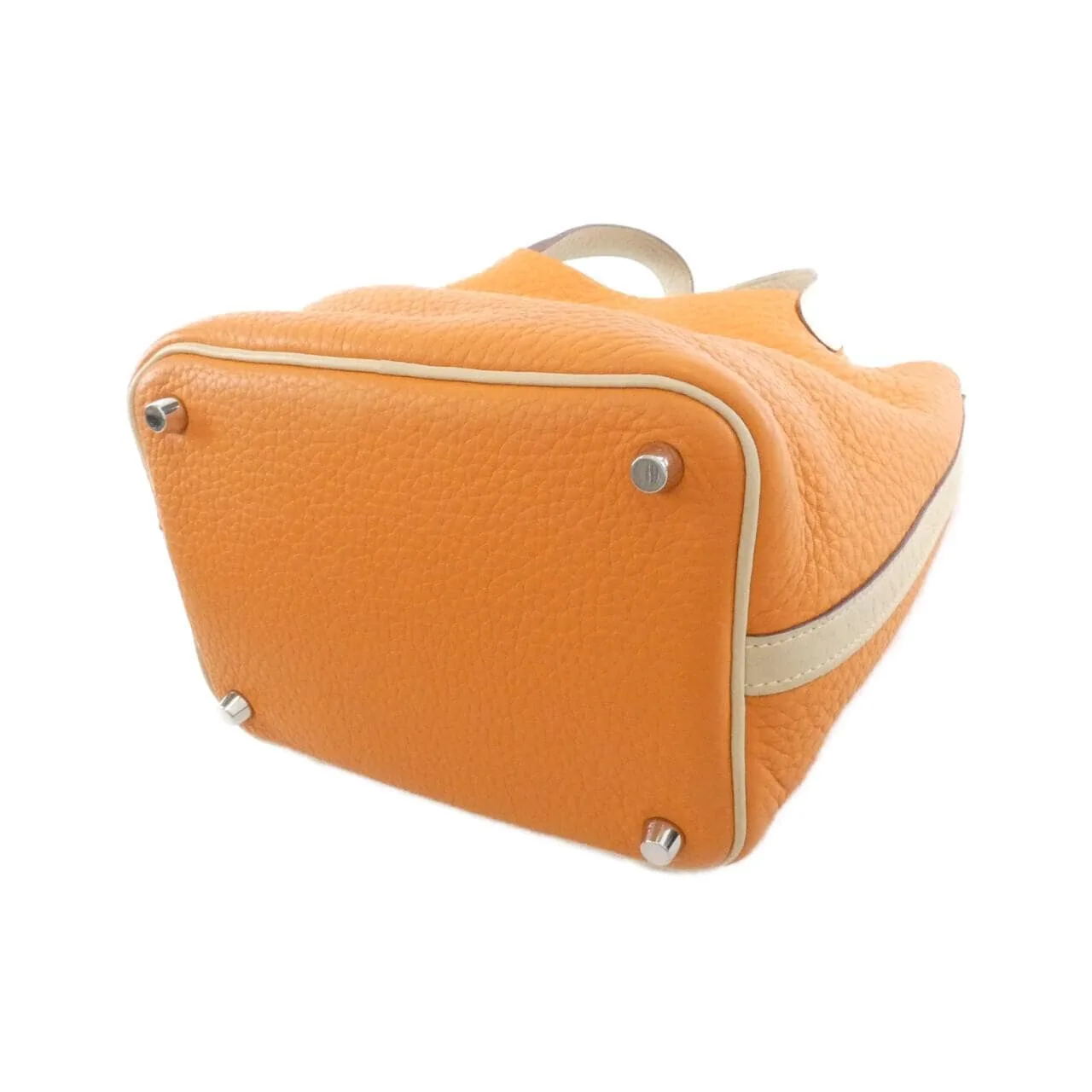 HERMES Picotin Handbag Clemence Black Clemence Leather Rank B - Thumbnail 2