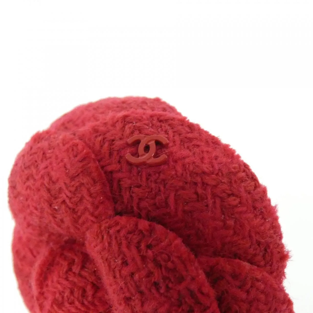 CHANEL AAA322 Accessories Tweed 紅色 粗花呢 中古品A - 縮圖 3