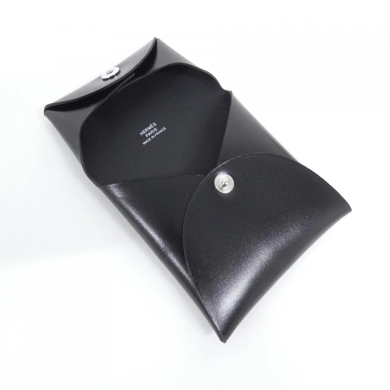 HERMES 078405CK Coin Case Box Calf 黑色 Box 皮 中古品A - 縮圖 3
