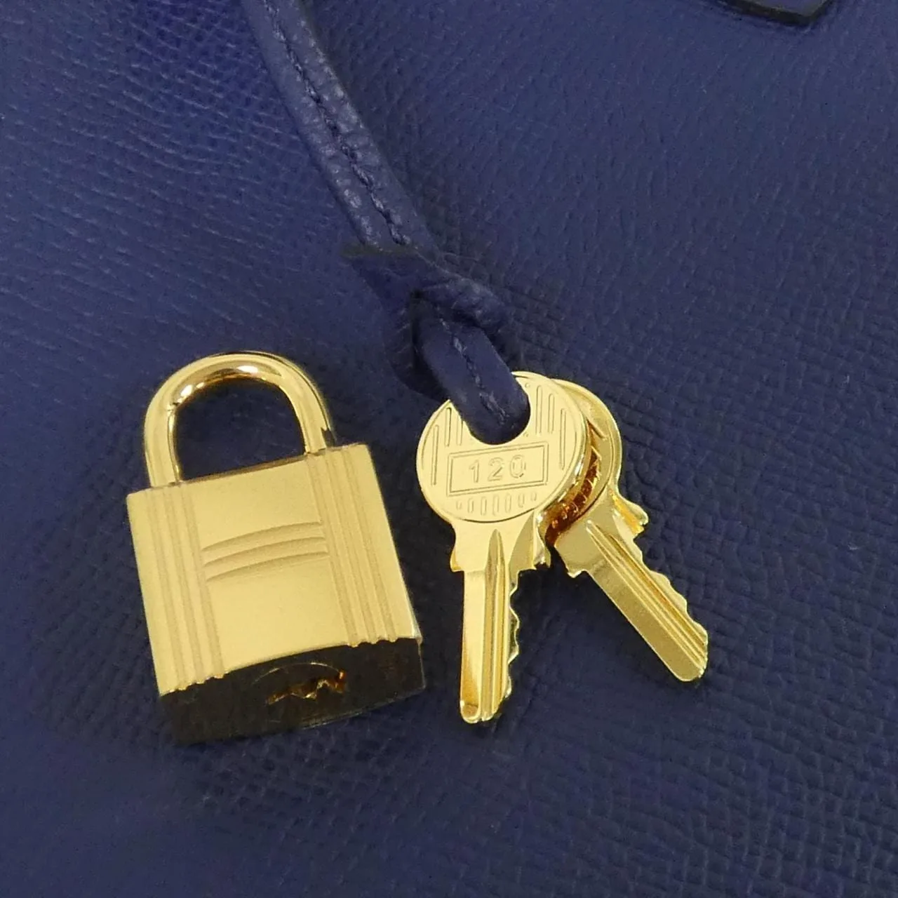 HERMES Bolide 082798CC Handbag Epsom 藍色 Epsom 皮 中古品A - 縮圖 3