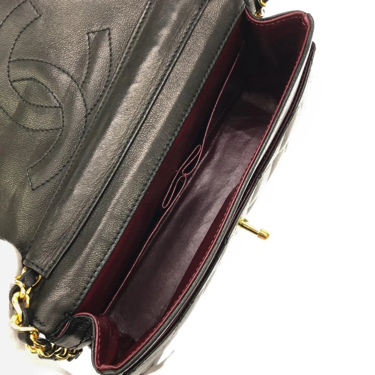 CHANEL Shoulder Lambskin 黑色 羊皮 中古品A - 縮圖 6