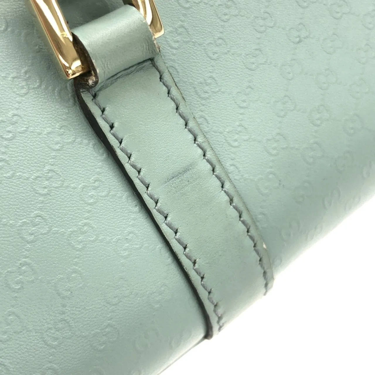 GUCCI 002 1068 Shoulder Leather Blue Leather Rank B - Thumbnail 4