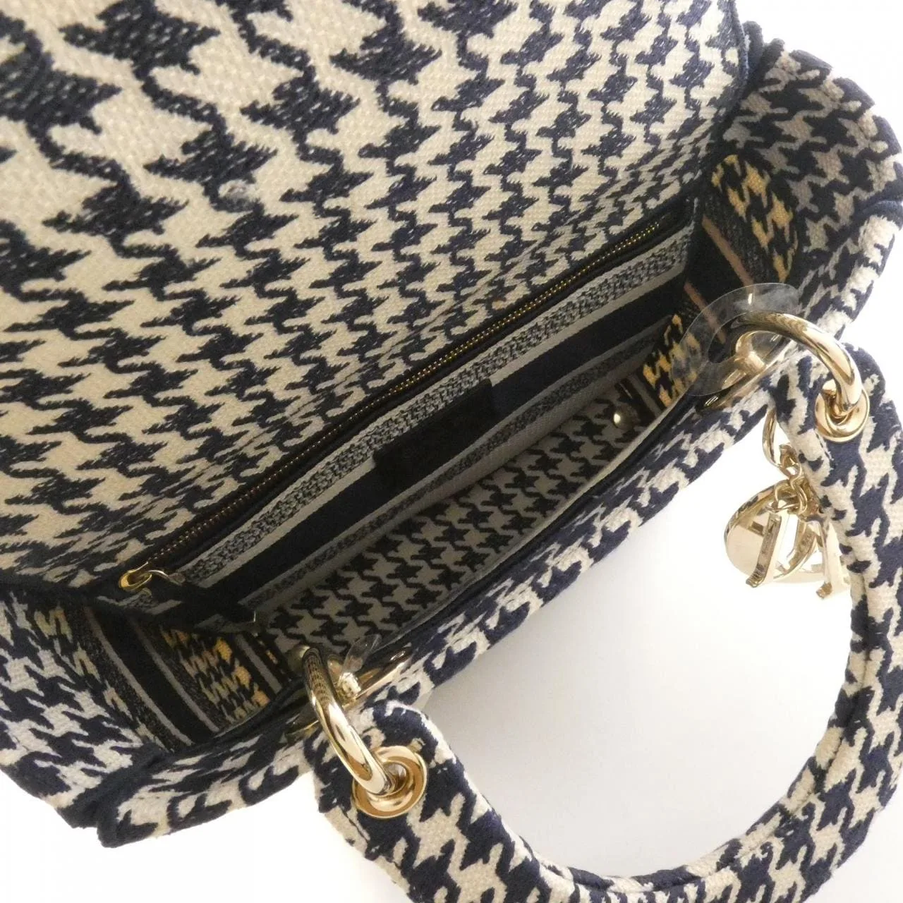 DIOR Lady Dior M0565OZAF Handbag Canvas 黑色 帆布 中古品A - 縮圖 6